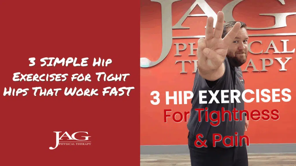 Athletic trainer performing 3 hip exercises for those who experience tightness and pain in their hips