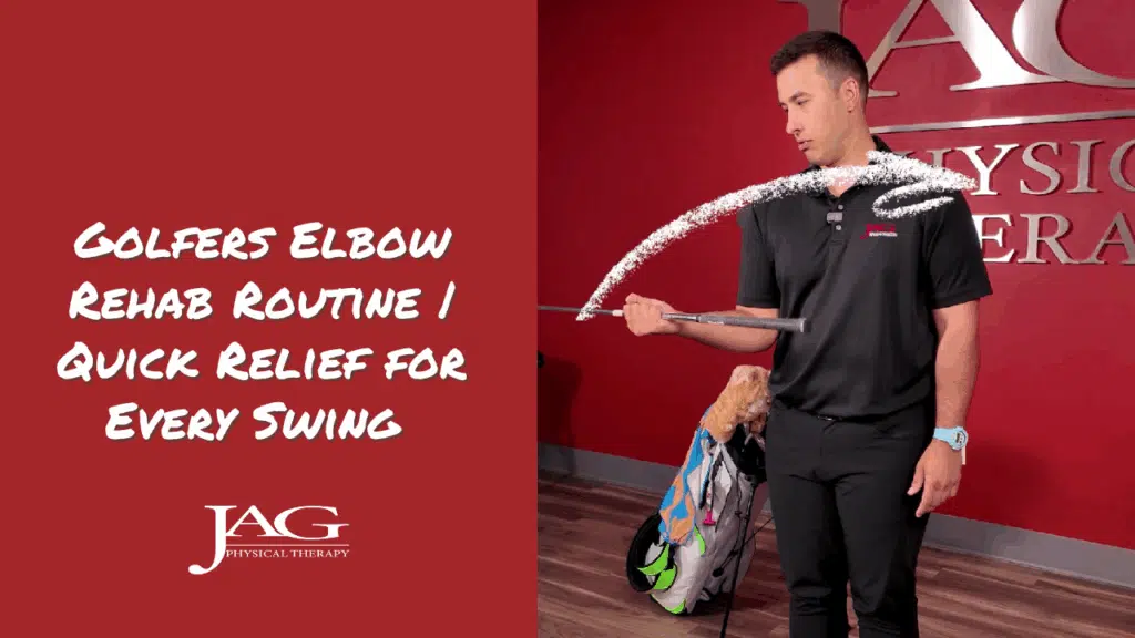 Personal trainer performing rehab exercises for someone who is suffering with Golfers elbow