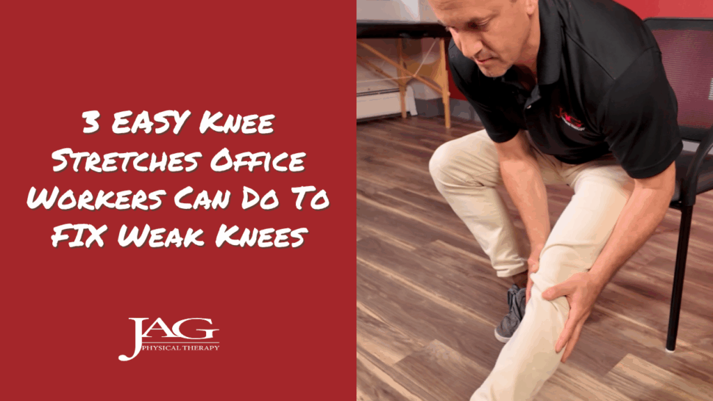 physical therapist doing a series of knee stretches