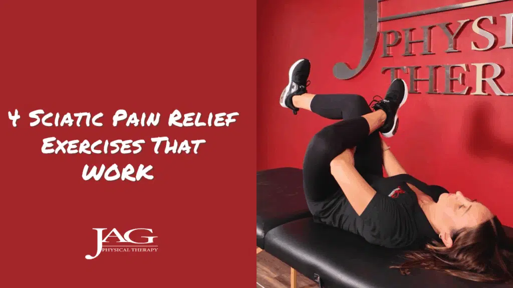physical therapists doing a figure 4 stretch to help with sciatica pain