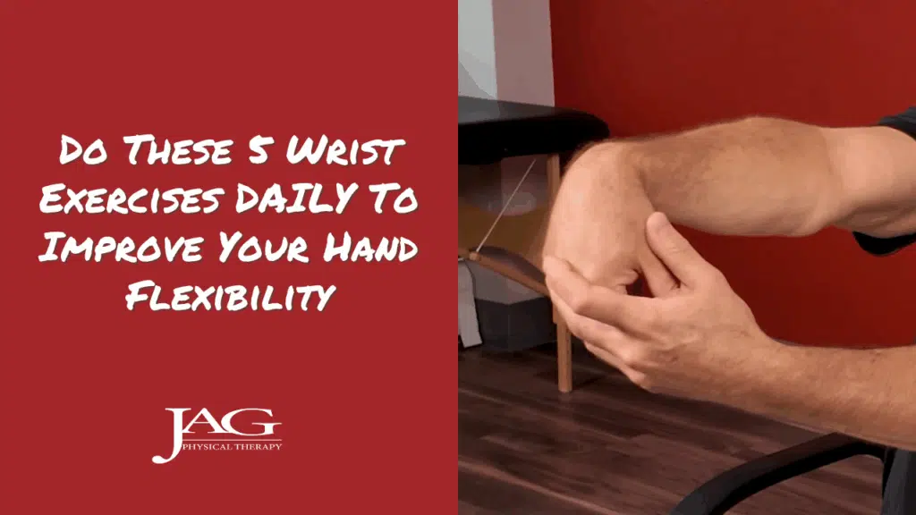 physical therapist performing a wrist exercise that will improve hand flexibility