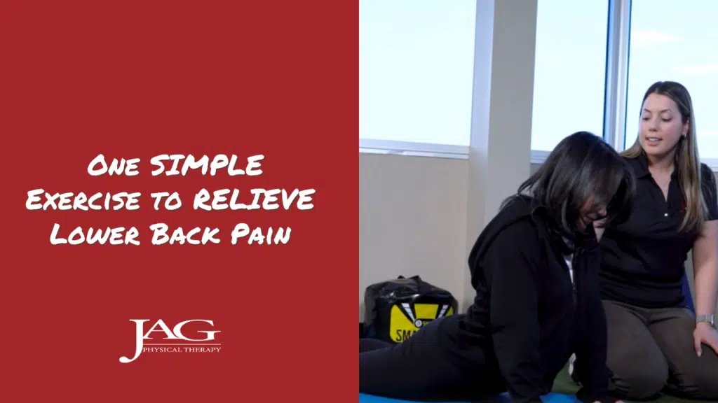 physical therapist helping a patient relieve their lower back pain with one exercise