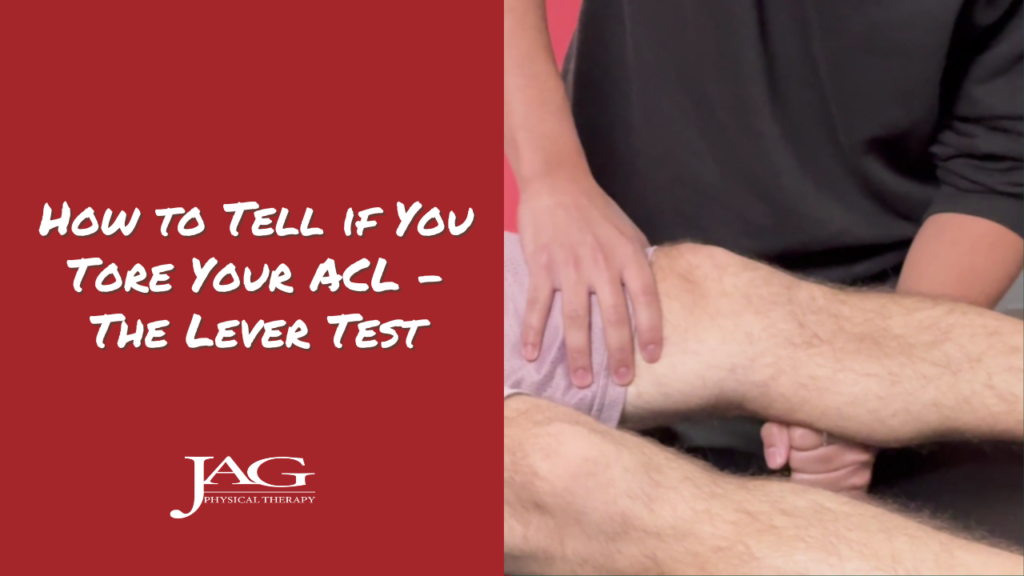 Image of a physical therapist evaluating a patient to see if they tore their ACL.