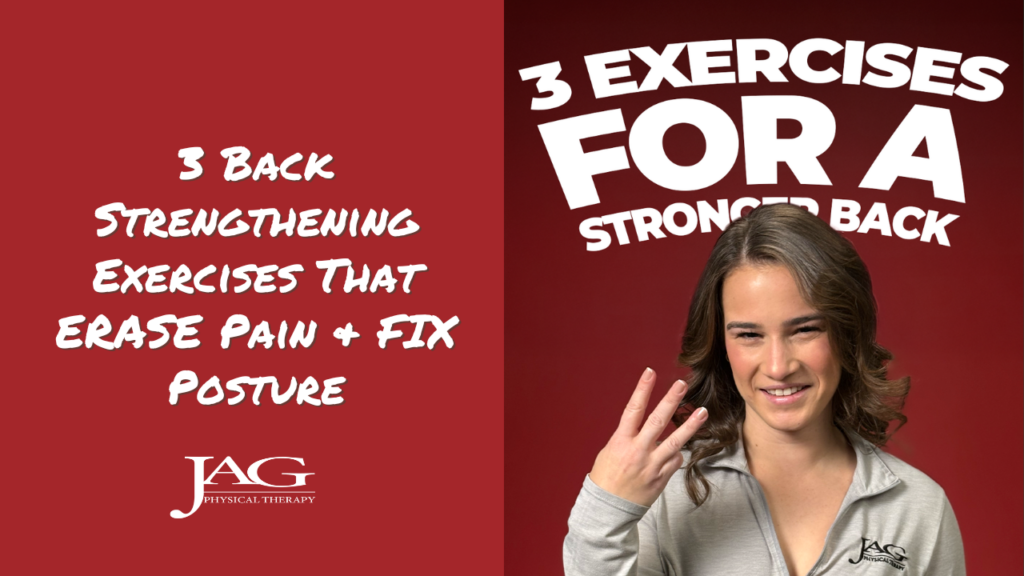 physical therapist showing 3 back strengthening exercises to remove pain and fix posture