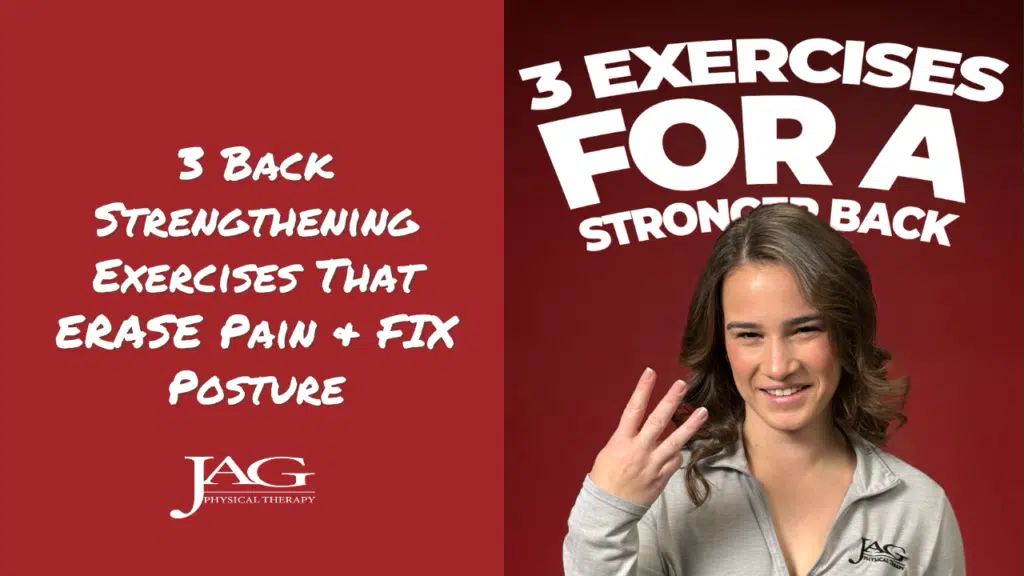 physical therapist showing 3 back strengthening exercises to remove pain and fix posture