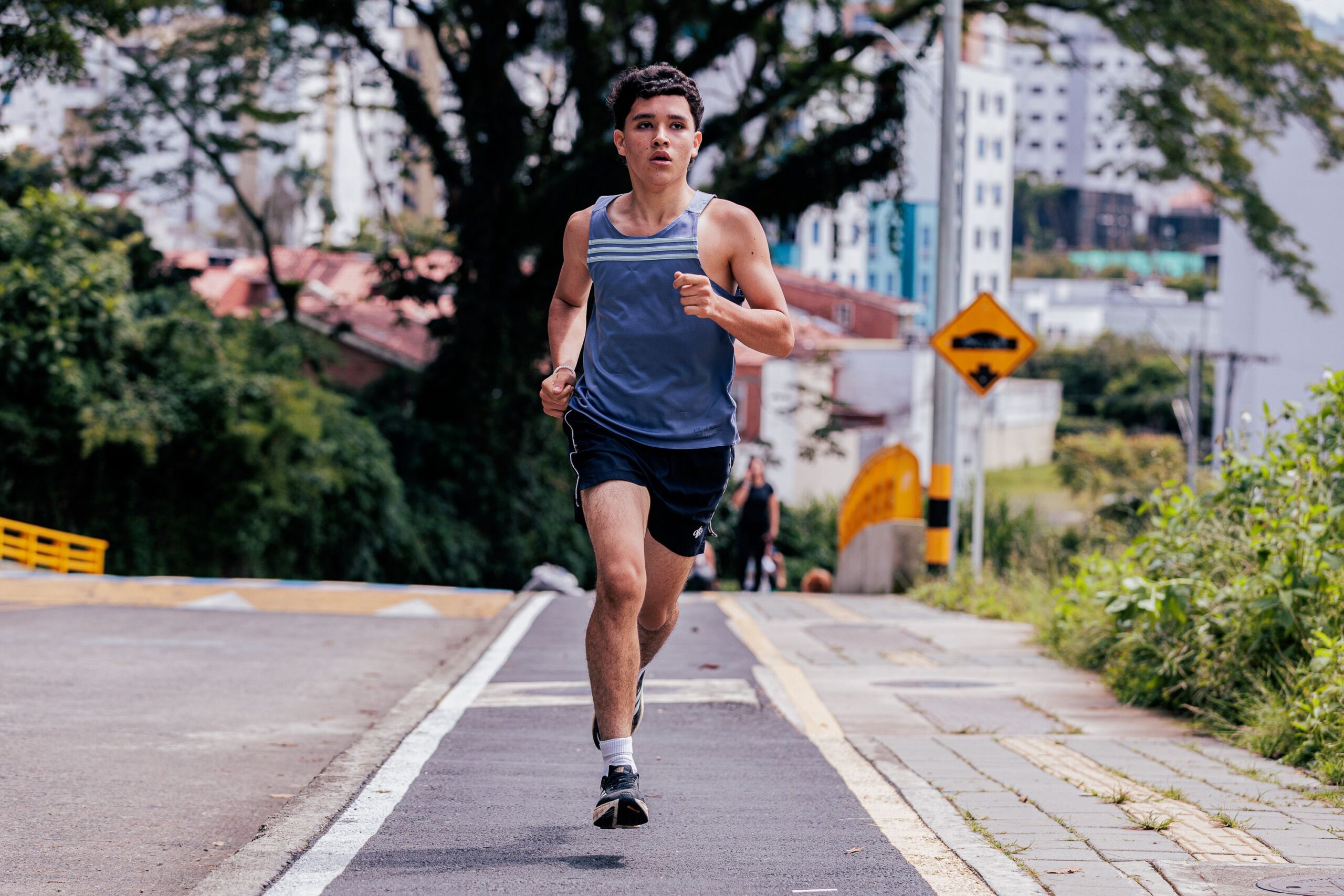 runner on street in summer
